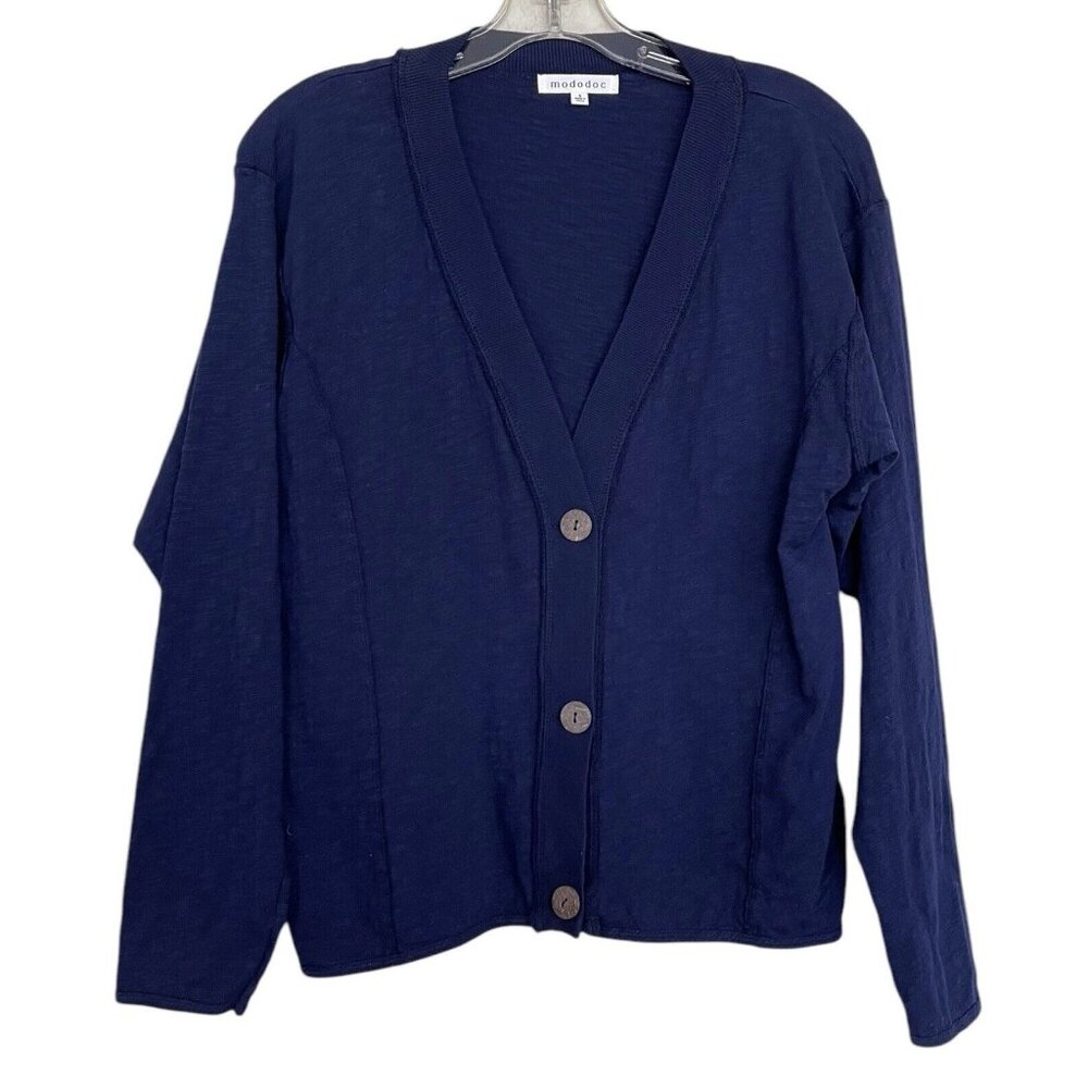 Mododoc Cardigan Jacket Womens Size‎ Small S Blue Long Sleeve Ladies